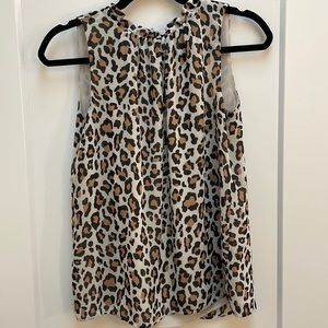 Loft sleeveless leopard print shell